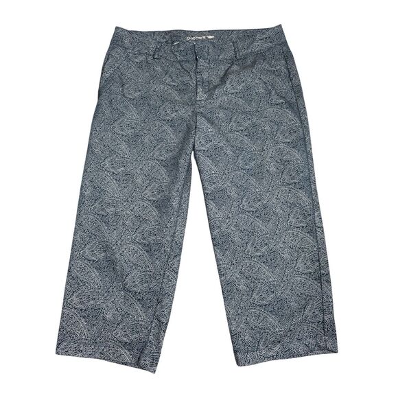 Dockers Blue Paisley Print Stretch Crop Pants Women’s Sz 14 - Picture 1 of 7